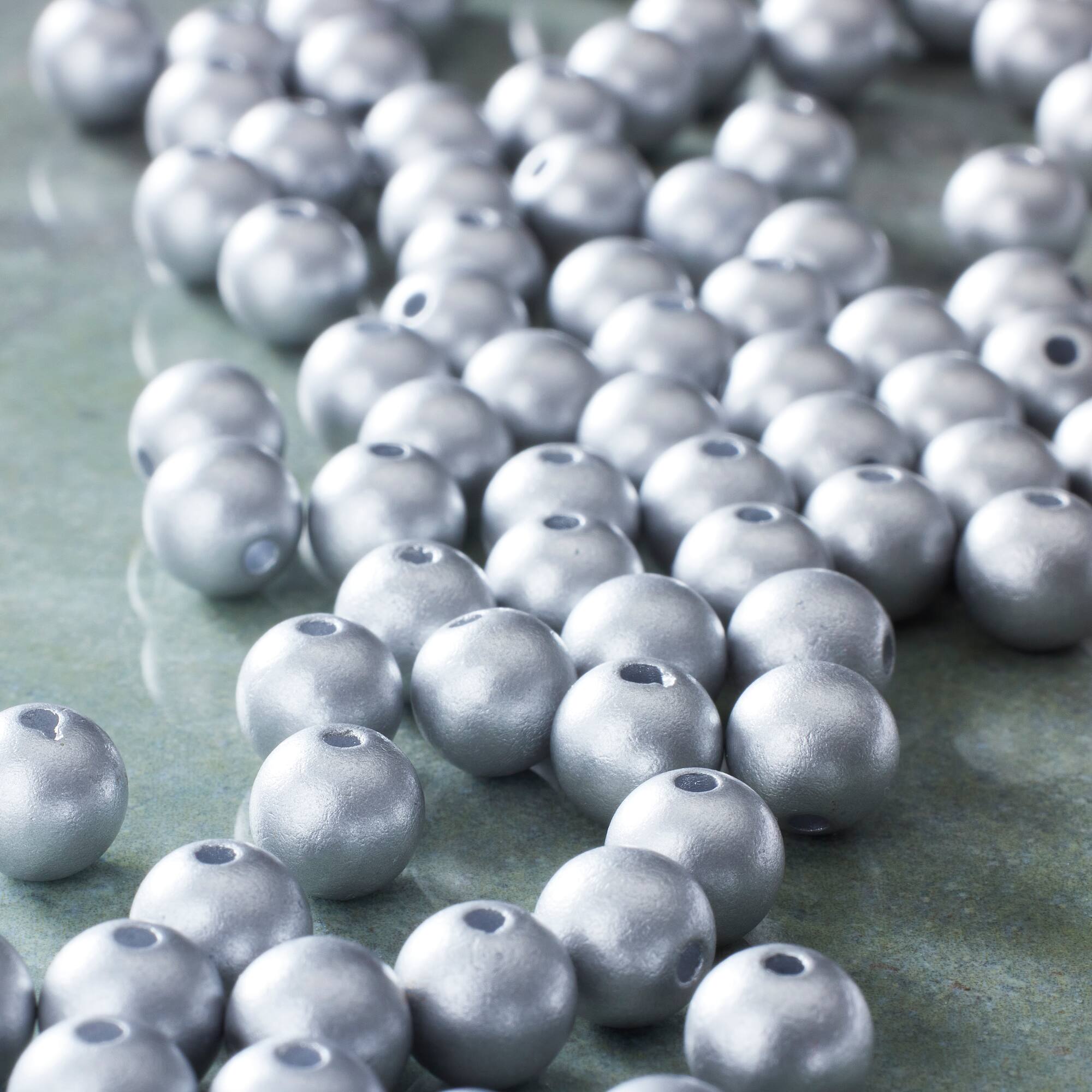 Matte Plastic Round Beads